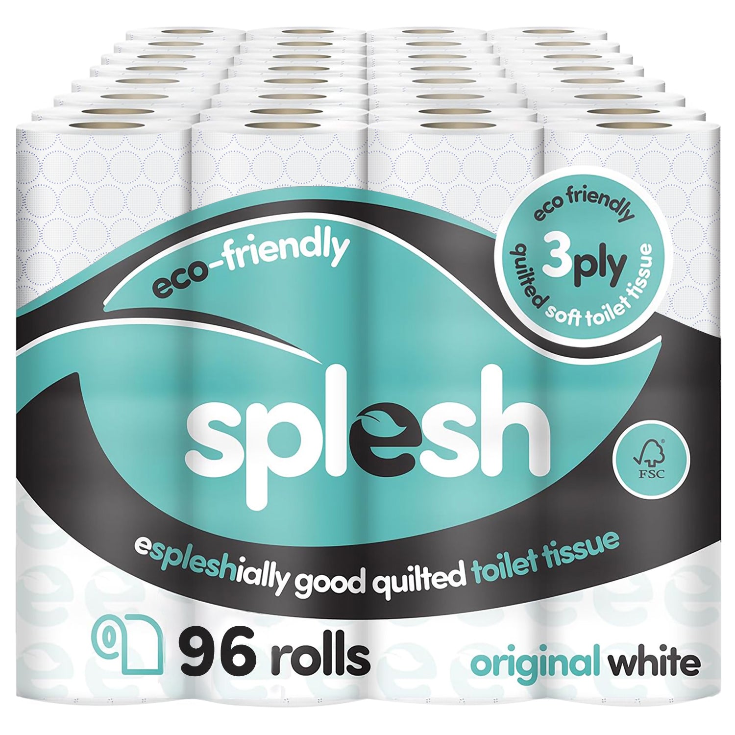 Splesh Toilet Roll, Soft &amp; Quilted Eco-Friendly, Signature, 72 Rolls